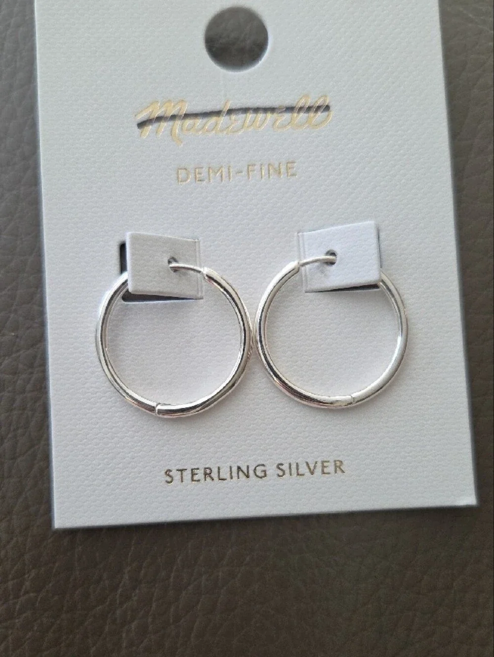 Madewell Demi Fine Sterling Silver Medium Hoop Earrings